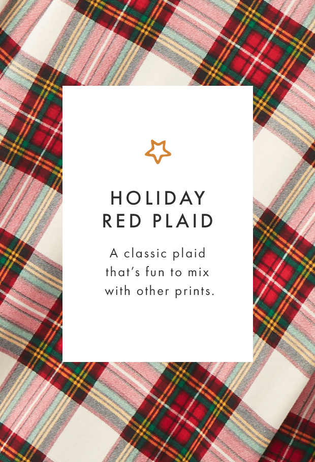 holiday red plaid. a classic plaid that's fun to mix with other prints.